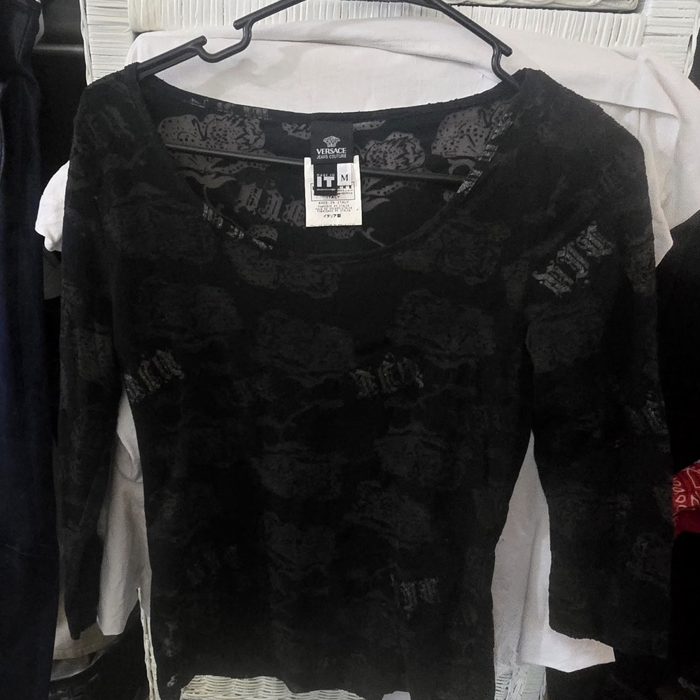 Versace Black Lace Blouse